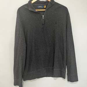 Polo Ralph Lauren Mens L Herringbone Estate-Rib Quarter-Zip Pullover sweater